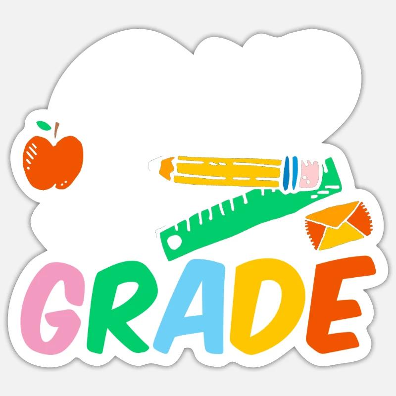 Second Grade Second Grader Teacher Student School Sticker size S (10 x 10 cm)