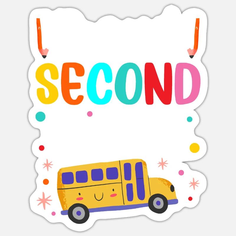 Proud Second Grader Teacher School Second Grade Sticker size S (10 x 10 cm)