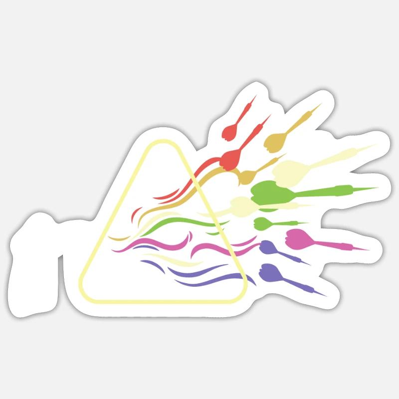 Dart Prism Rainbow Light Funny Physics Sticker size S (10 x 10 cm)