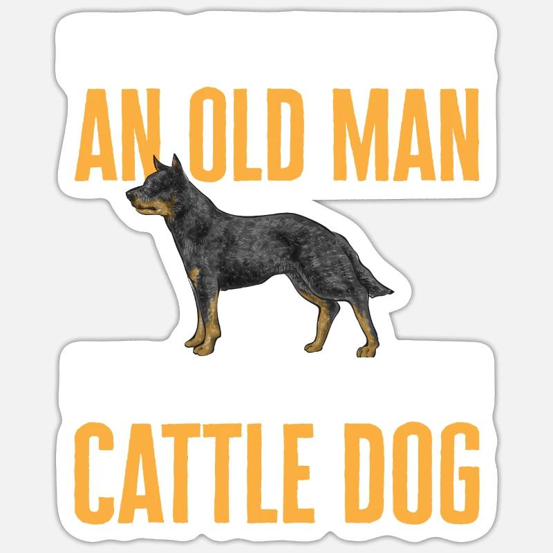 Bouvier australien Red Blue Heeler - Sticker taille S (10 x 10 cm) - blanc mat