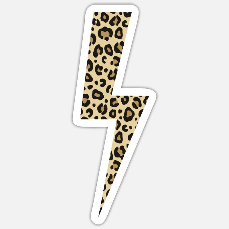 Léopard Lightning Big Cat Afrique - Sticker taille S (10 x 10 cm) - blanc mat