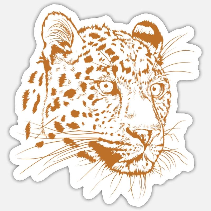 Tête de léopard Big Cat Afrique Sticker taille S (10 x 10 cm)