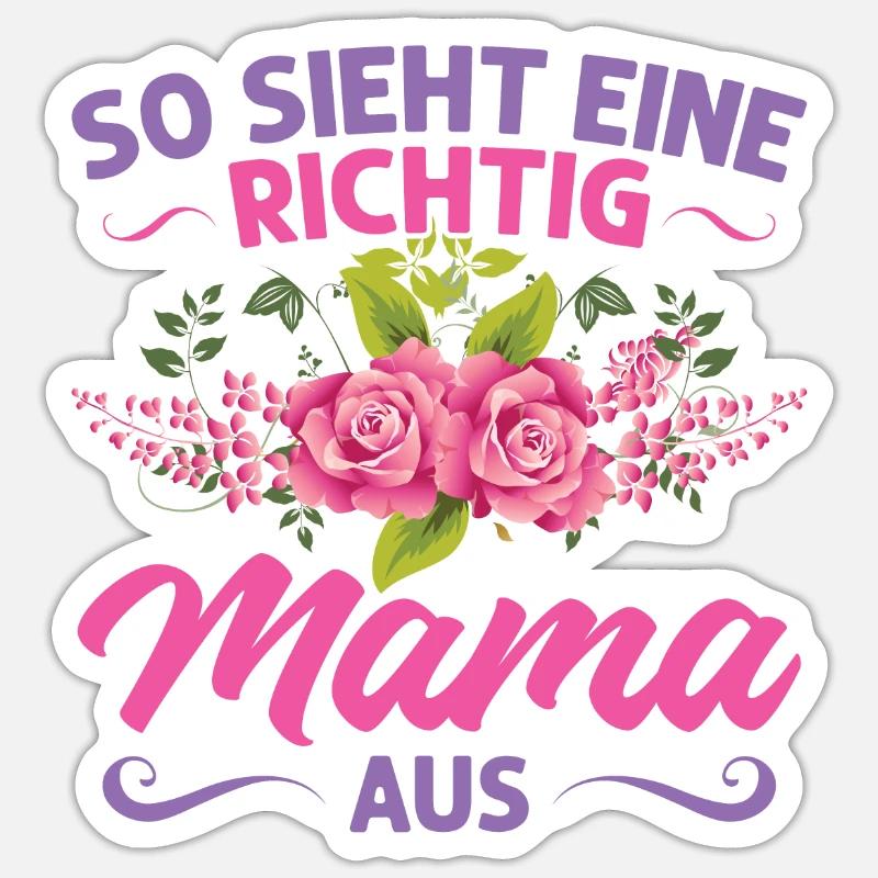Mutter Mama Tochter Geschenk - Sticker Größe S (10 x 10 cm) - Mattweiß