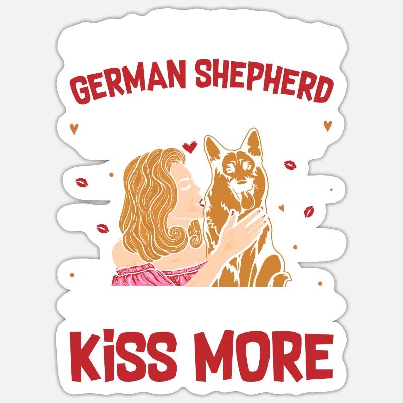 Frau Ist Chef Schäferhund Geschenk - Sticker Größe S (10 x 10 cm) - Mattweiß