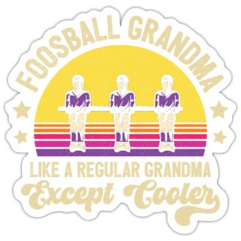 Foosball Grandmother Retro Table Soccer Vintage Wo - Sticker Größe S (10 x 10 cm) - Mattweiß - Vorne