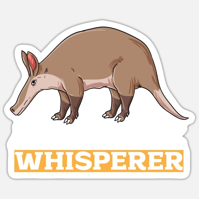 Erdferkel - Sticker Größe S (10 x 10 cm) - Mattweiß