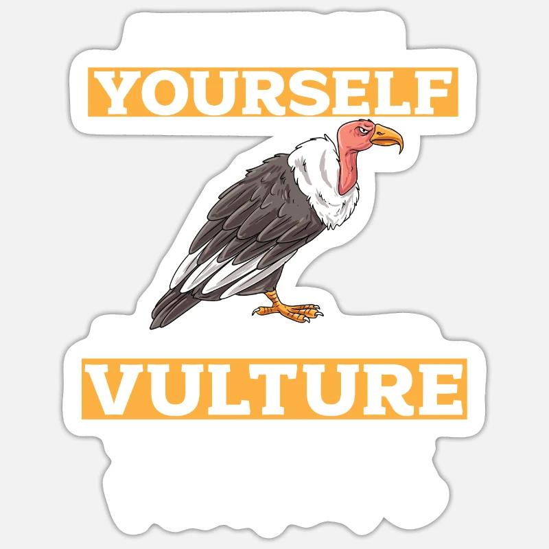 Vautour - Sticker taille S (10 x 10 cm) - blanc mat