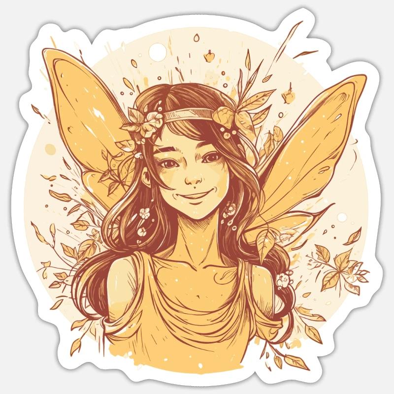 Wald Fee - Sticker Größe S (10 x 10 cm) - Mattweiß