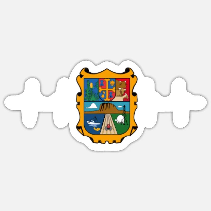 Mexique Tamaulipas Drapeau mexicain - Sticker taille S (10 x 10 cm) - blanc mat