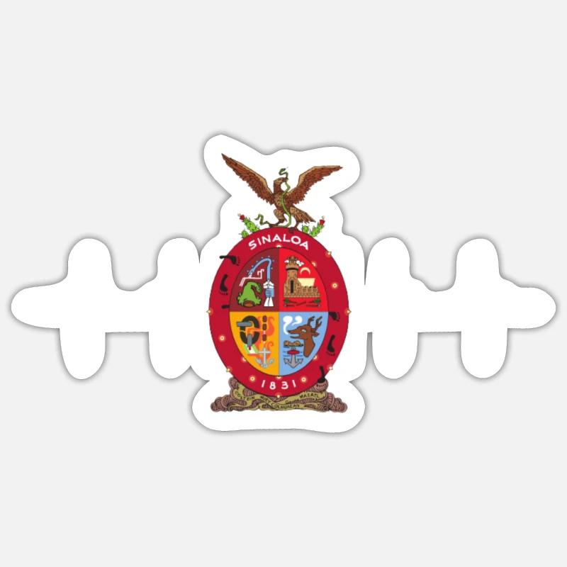 Drapeau mexicain du Mexique Sinaloa Sticker taille S (10 x 10 cm)