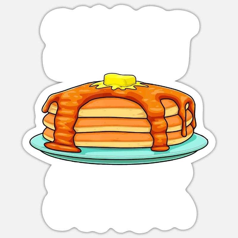 Lustiger Short Stack Pfannkuchen - Feinschmecker-Brunch-Geschenk Sticker Größe S (10 x 10 cm)
