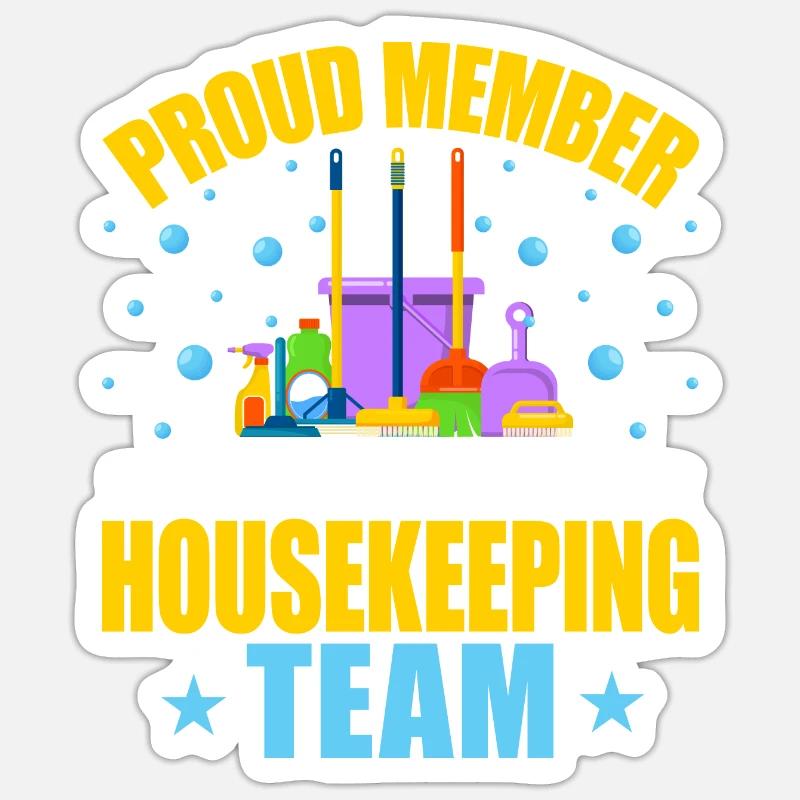 Awesome Housekeeping Team - Sticker Größe S (10 x 10 cm) - Mattweiß