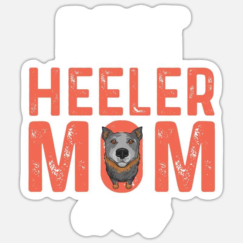Bouvier australien Red Blue Heeler - Sticker taille S (10 x 10 cm) - blanc mat