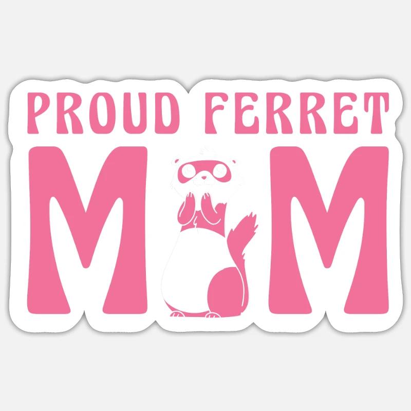 Frettchen Iltis Mutter Sticker Größe S (10 x 10 cm)