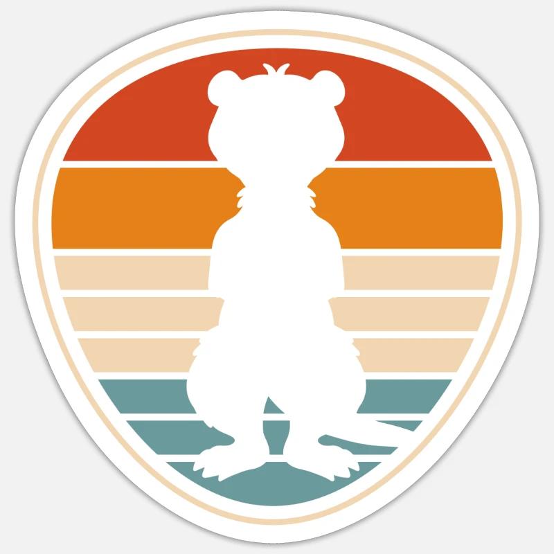 Frettchen Iltis - Sticker Größe S (10 x 10 cm) - Mattweiß