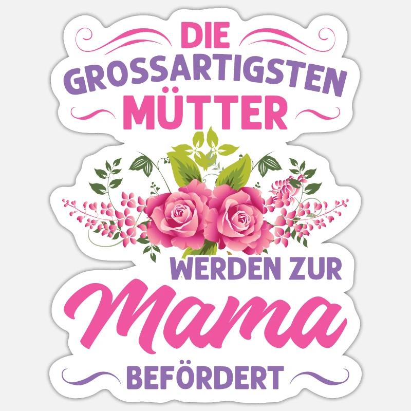 Mutter Mama Tochter Geschenk - Sticker Größe S (10 x 10 cm) - Mattweiß