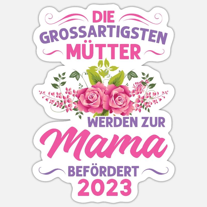 Mutter Mama Tochter Geschenk - Sticker Größe S (10 x 10 cm) - Mattweiß