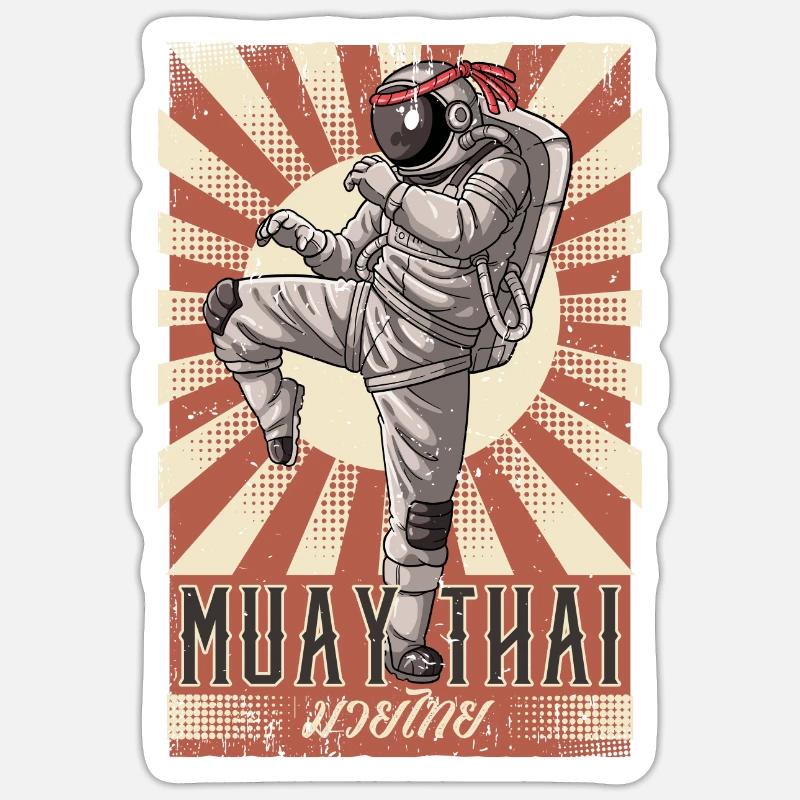 Muay Thaï - Sticker taille S (10 x 10 cm) - blanc mat
