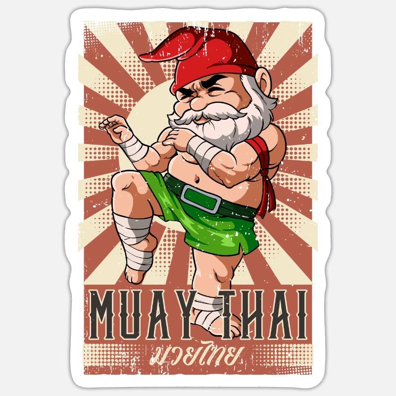 Muay Thai - Sticker size S (10 x 10 cm) - white matte
