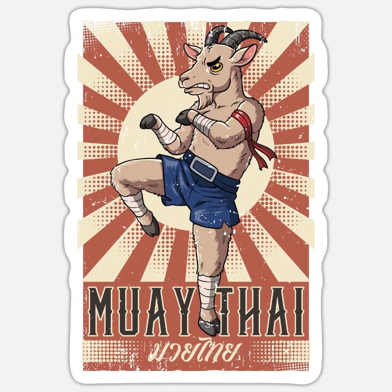 Muay Thaï - Sticker taille S (10 x 10 cm) - blanc mat