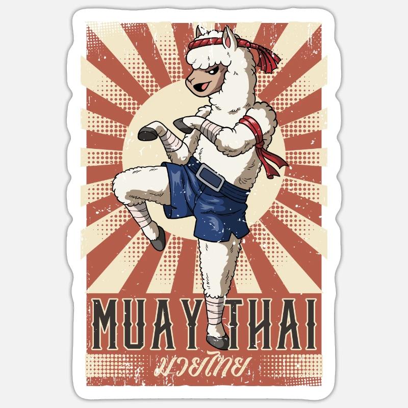 Muay Thaï - Sticker taille S (10 x 10 cm) - blanc mat