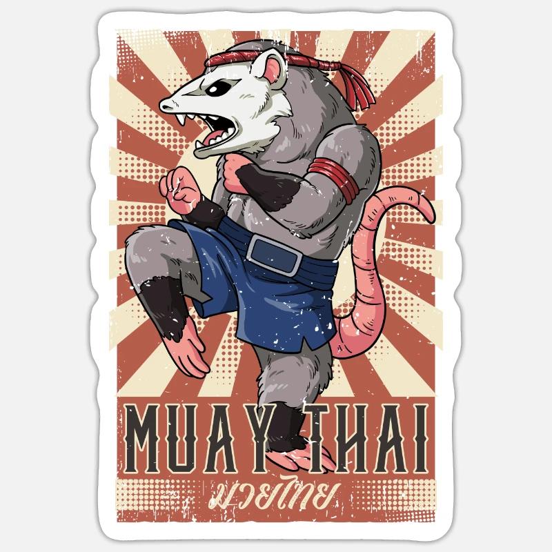 Muay Thai - Sticker Größe S (10 x 10 cm) - Mattweiß