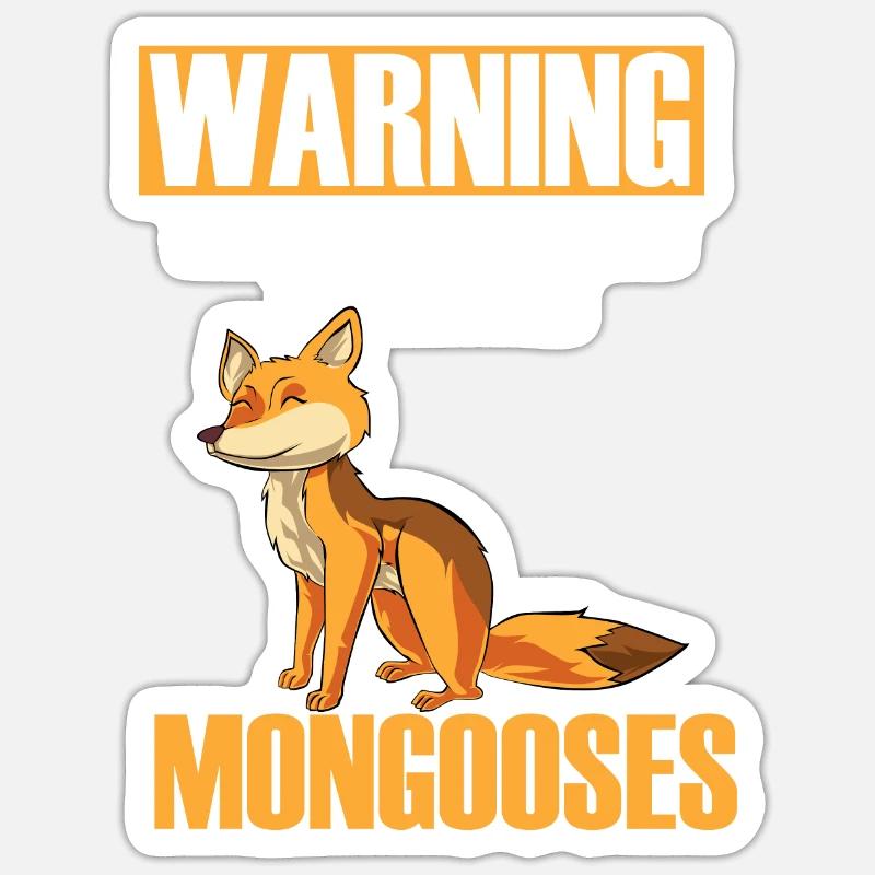 Mangusten Manguste - Sticker Größe S (10 x 10 cm) - Mattweiß