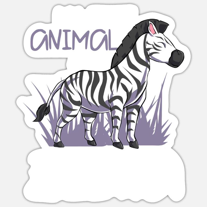 Zebra - Sticker Größe S (10 x 10 cm) - Mattweiß