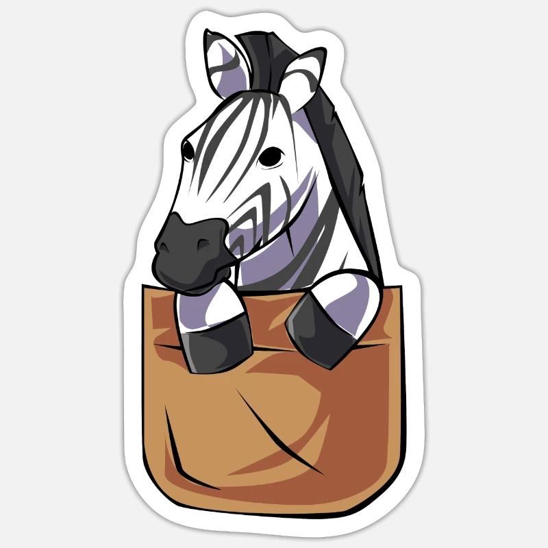 Zebra - Sticker Größe S (10 x 10 cm) - Mattweiß