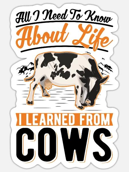 Kuh Geschenk Rinderzüchter Landwirt - Sticker Größe S (10 x 10 cm) - Mattweiß