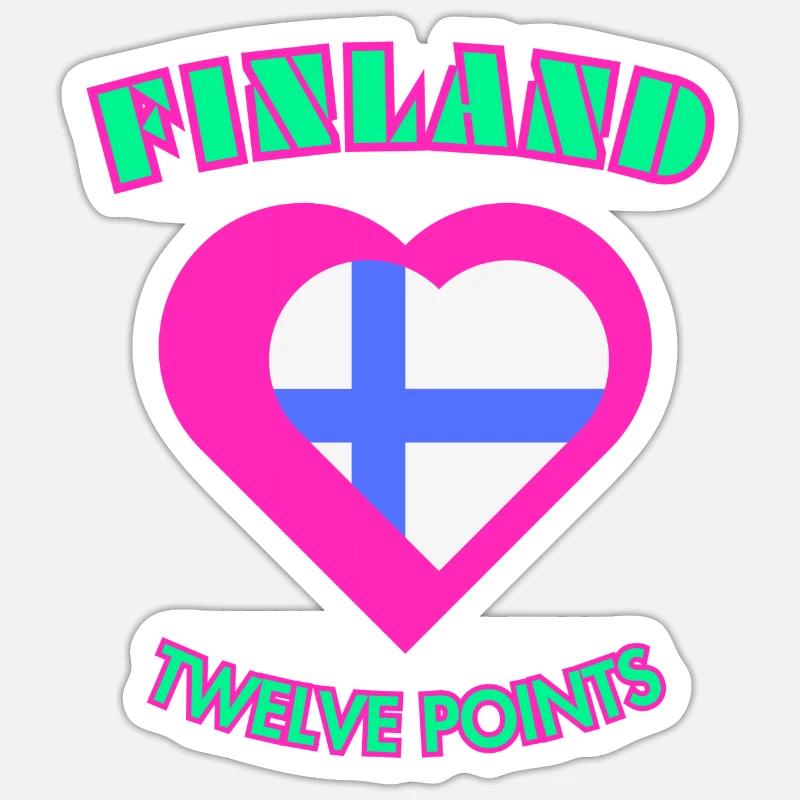 Finlande Douze points - 12 points pour la Finlande Sticker taille S (10 x 10 cm)