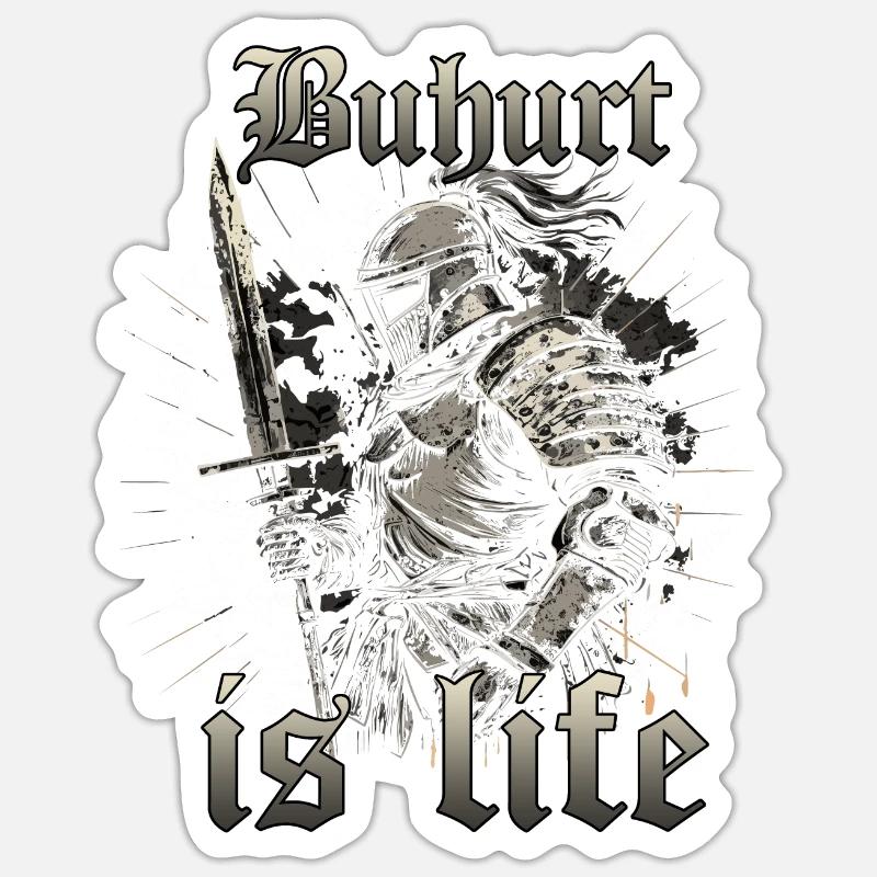 Buhurt Plattenrüstung Ritterspiele Buhurt Krieger Sticker Größe S (10 x 10 cm)