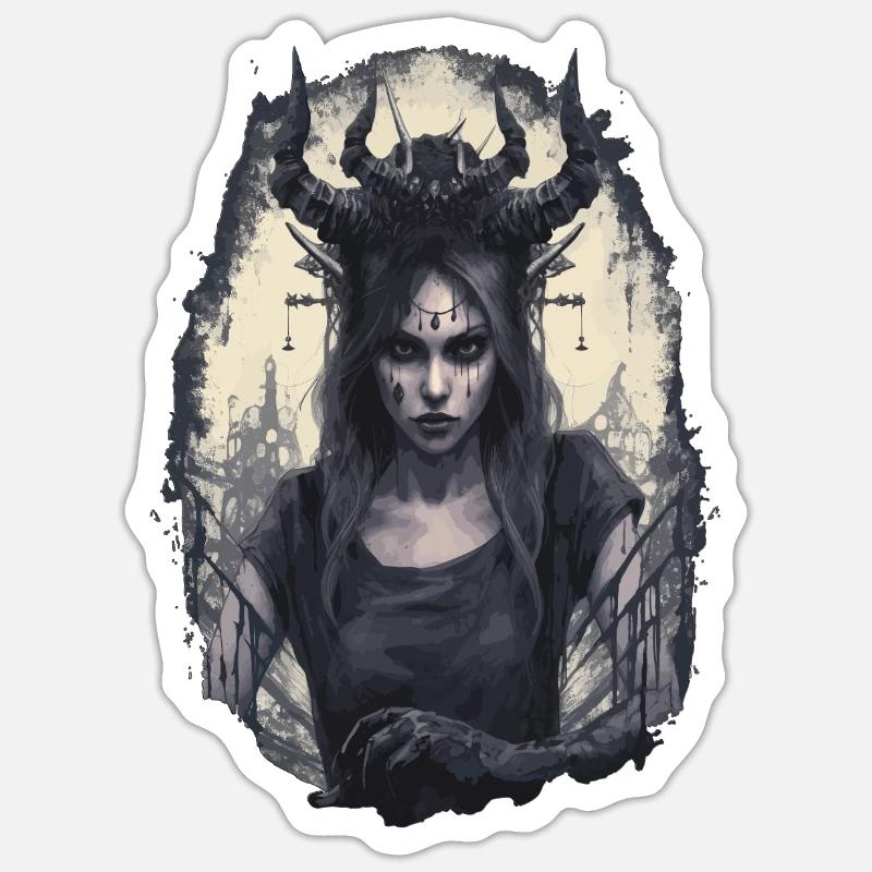 Seduction Girl Devil Evil Goth Gothic Dark Sticker size S (10 x 10 cm)