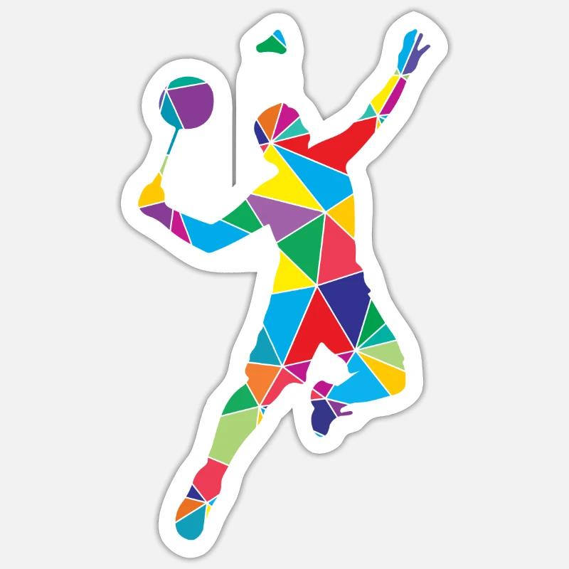 Volant Polygone Badminton - Sticker taille S (10 x 10 cm) - blanc mat