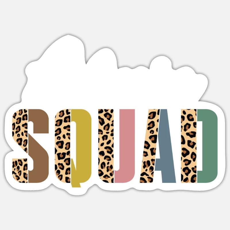 Admin squad leopard print - Sticker size S (10 x 10 cm) - white matte
