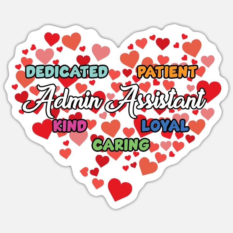 Niedliches Admin-assistent-herz - Sticker Größe S (10 x 10 cm) - Mattweiß