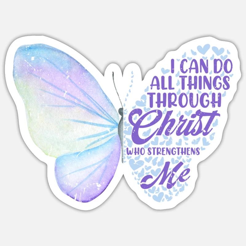 Philippians 4 13 Christian Bible Scripture Verse Sticker size S (10 x 10 cm)