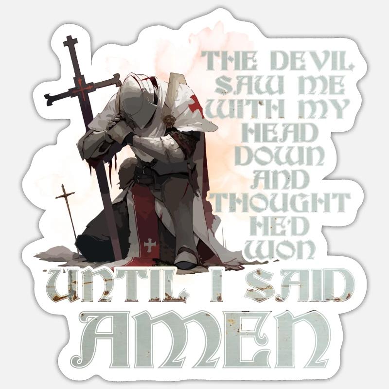 The Devil Saw Me Thought He'd Won Jesus Quotes - Sticker size S (10 x 10 cm) - white matte