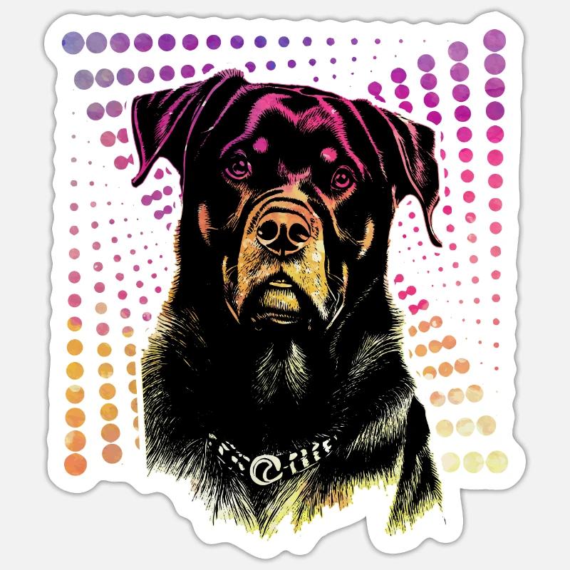 Rottweiler - Sticker taille S (10 x 10 cm) - blanc mat