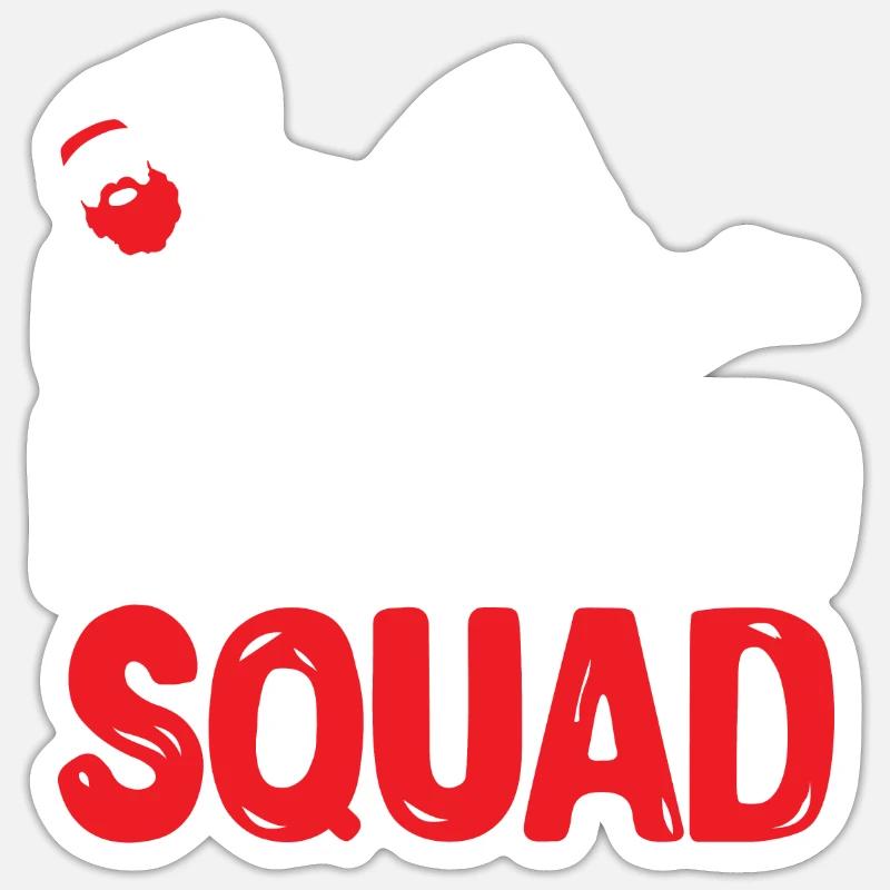 Escouade Papa Bod - Sticker taille S (10 x 10 cm) - blanc mat