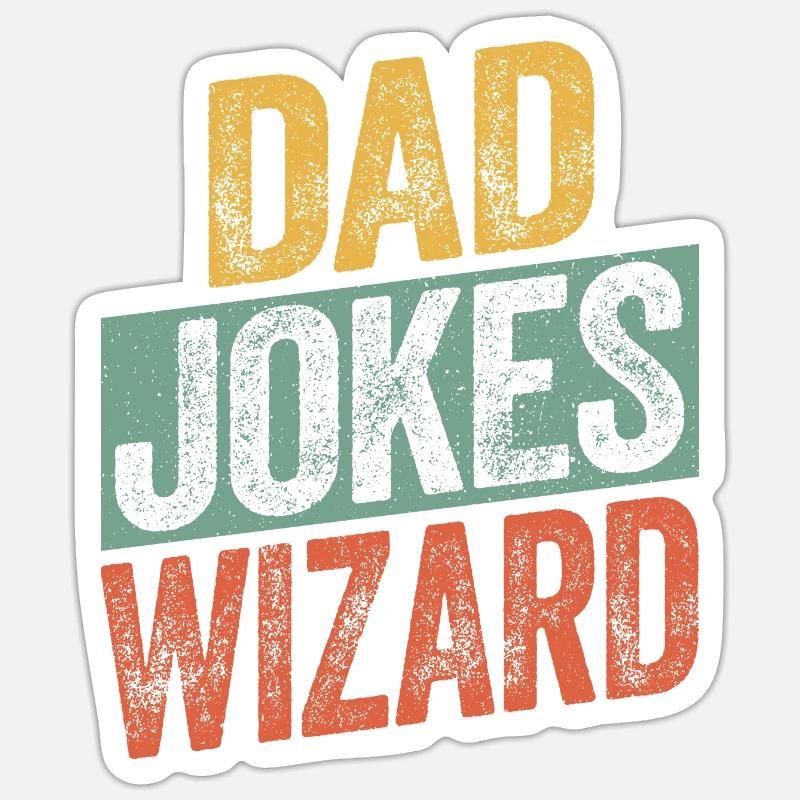 Dad Jokes Wizard - Sticker size S (10 x 10 cm) - white matte