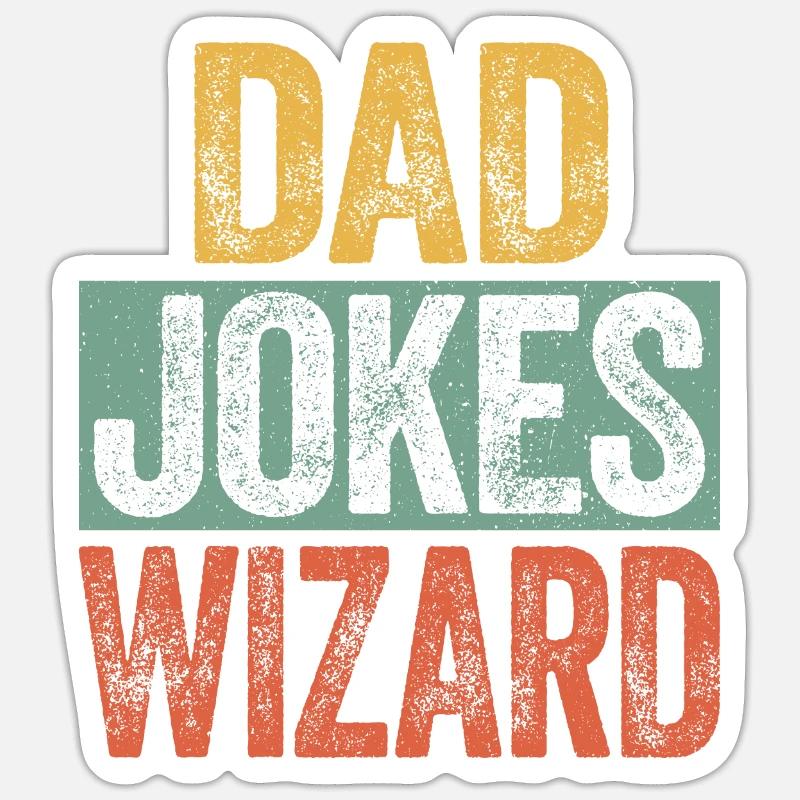 Dad Jokes Wizard - Sticker Größe S (10 x 10 cm) - Mattweiß