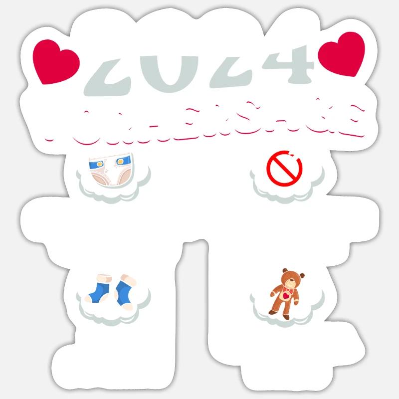 Baby Vorhersage 2024 werdende Mutter 2024 - Sticker Größe S (10 x 10 cm) - Mattweiß
