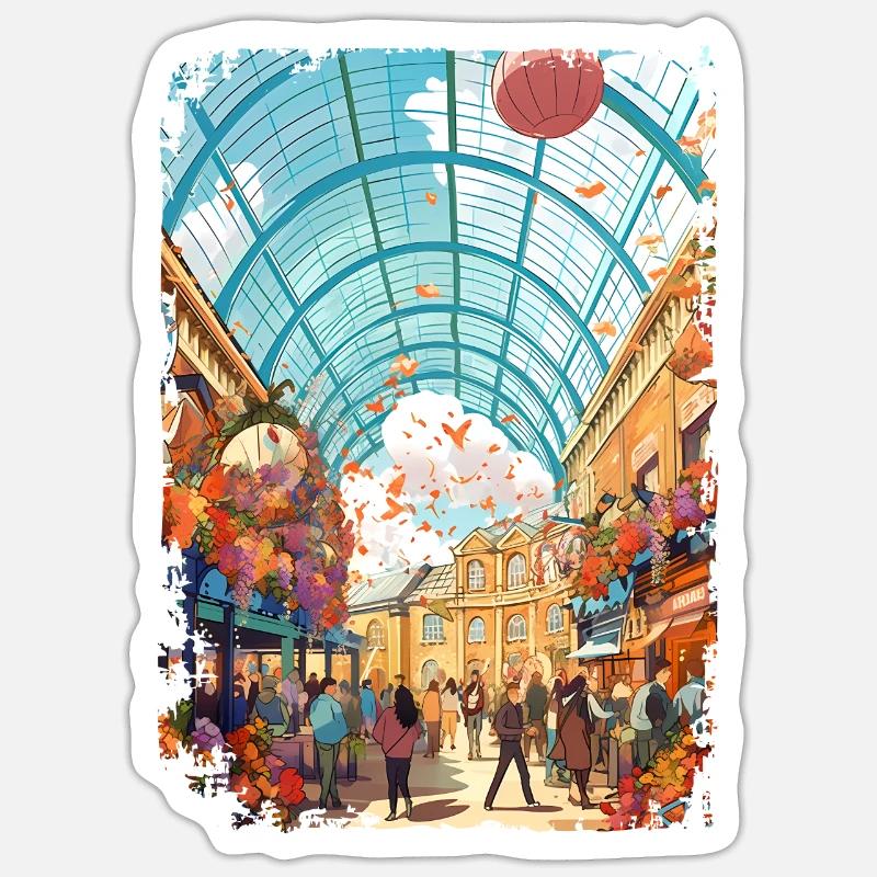 Londres - Sticker taille S (10 x 10 cm) - blanc mat