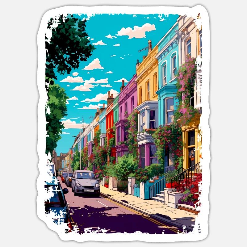 Londres - Sticker taille S (10 x 10 cm) - blanc mat