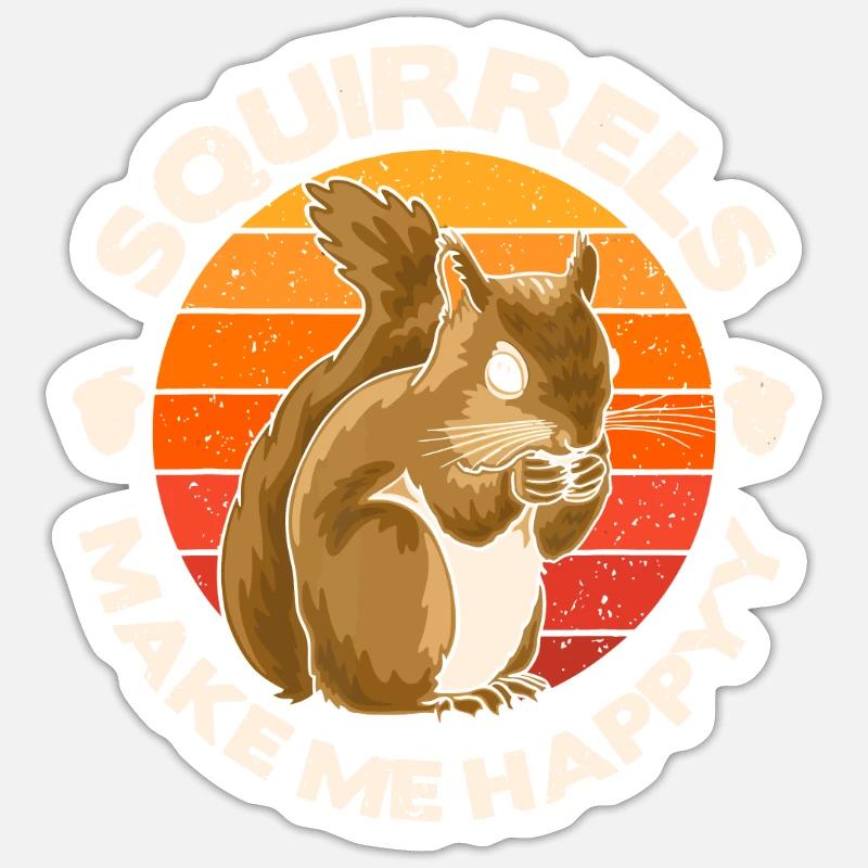 Squirrel, Funny Squirrel, Squirrel Lover Sticker size S (10 x 10 cm)
