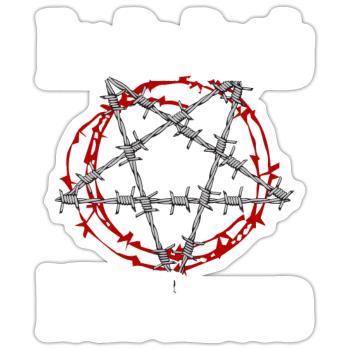 Satan Belzébuth Diable Gothique Pentagramme Mystique - Sticker taille S (10 x 10 cm) - blanc mat - Devant