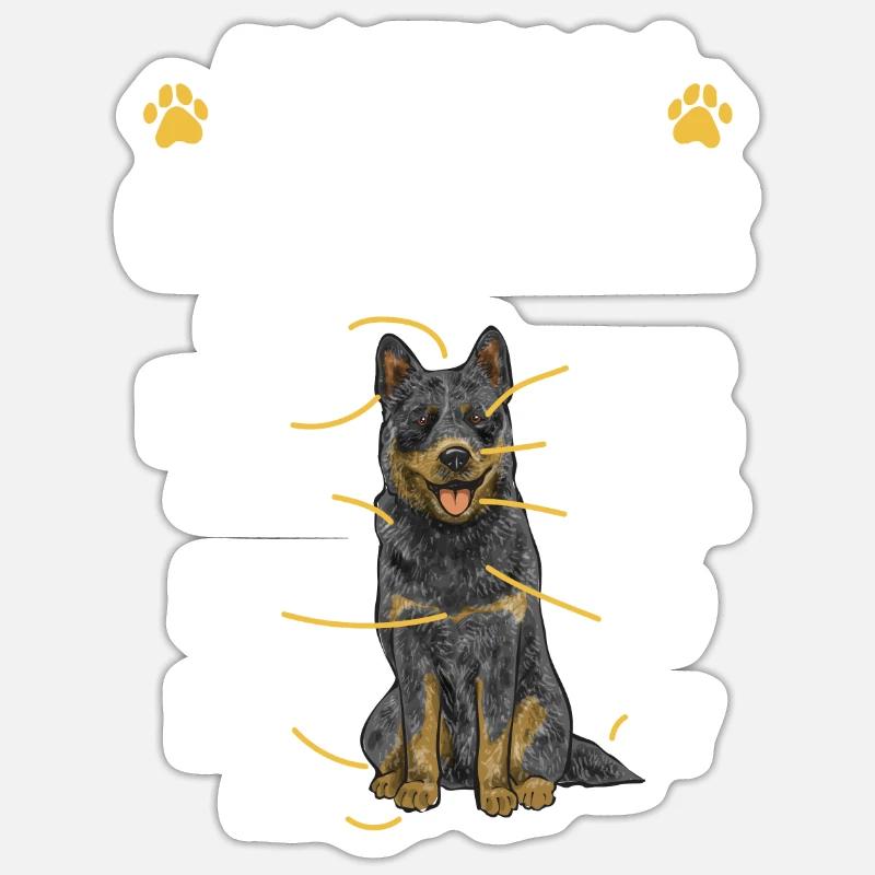 Bouvier australien Red Blue Heeler - Sticker taille S (10 x 10 cm) - blanc mat
