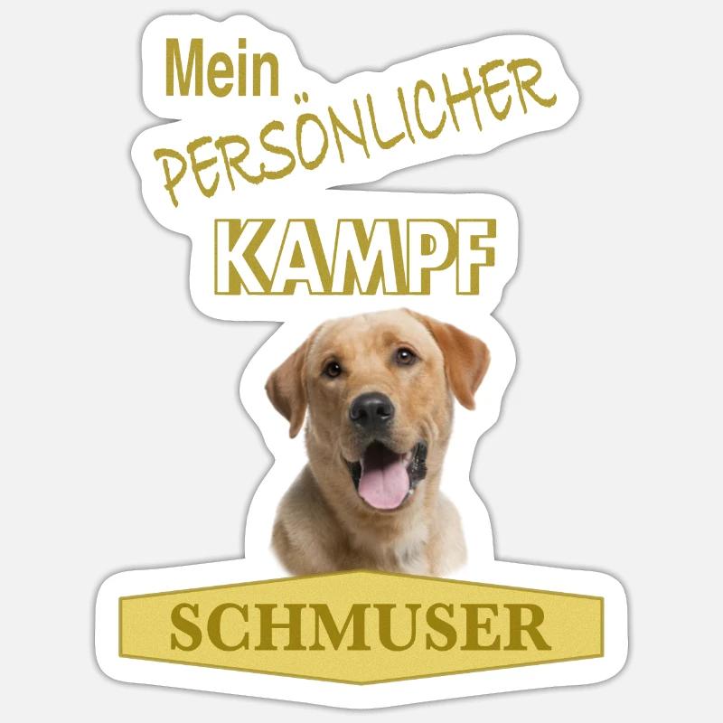 Persönlicher Kampfschmuser - Labrador Retriever - Sticker Größe S (10 x 10 cm) - Mattweiß