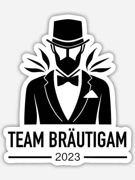 Team Bräutigam - Verbündete für den großen Tag! - Sticker Größe S (10 x 10 cm) - Mattweiß